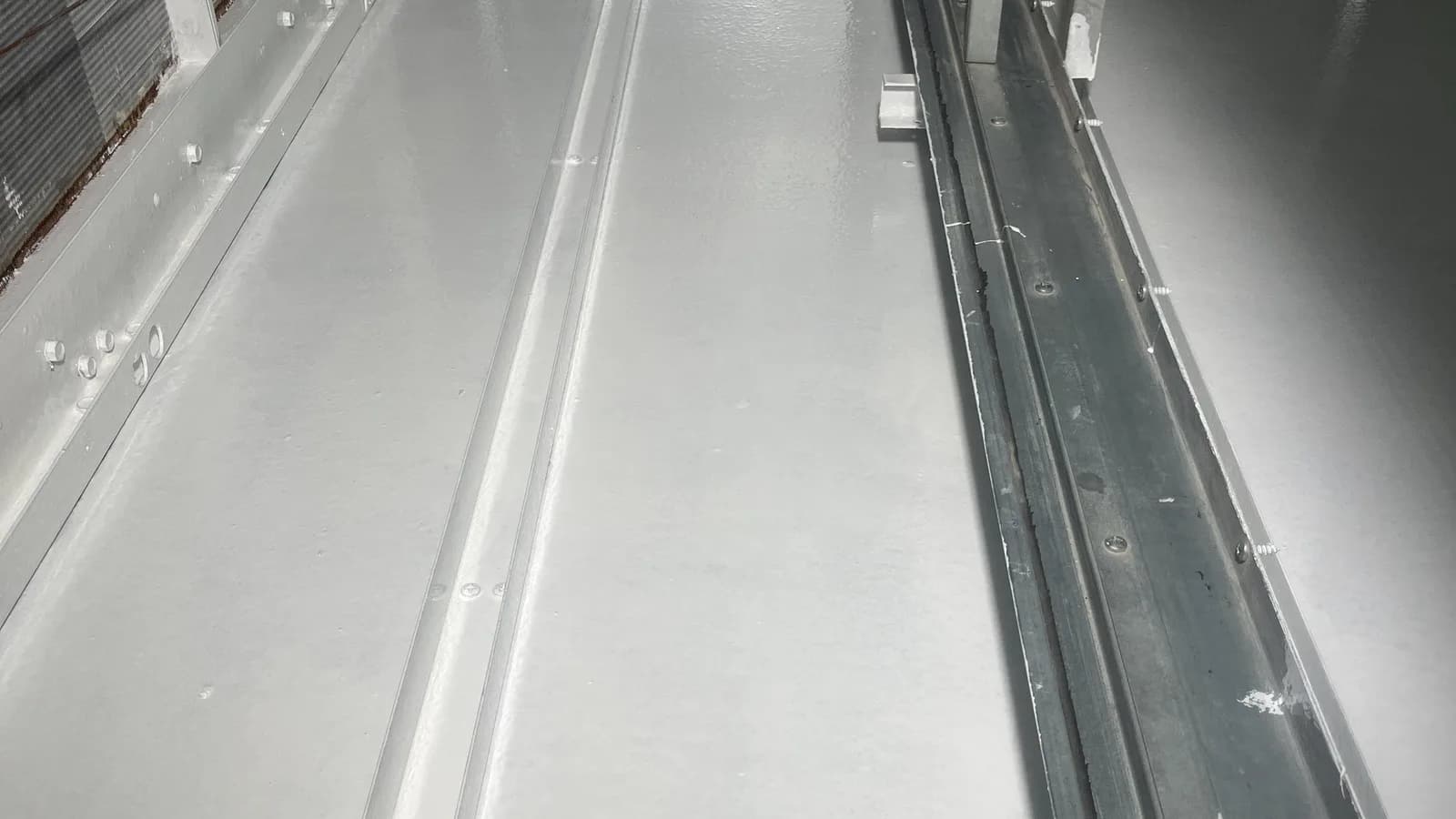 The interior after coating, along the full run